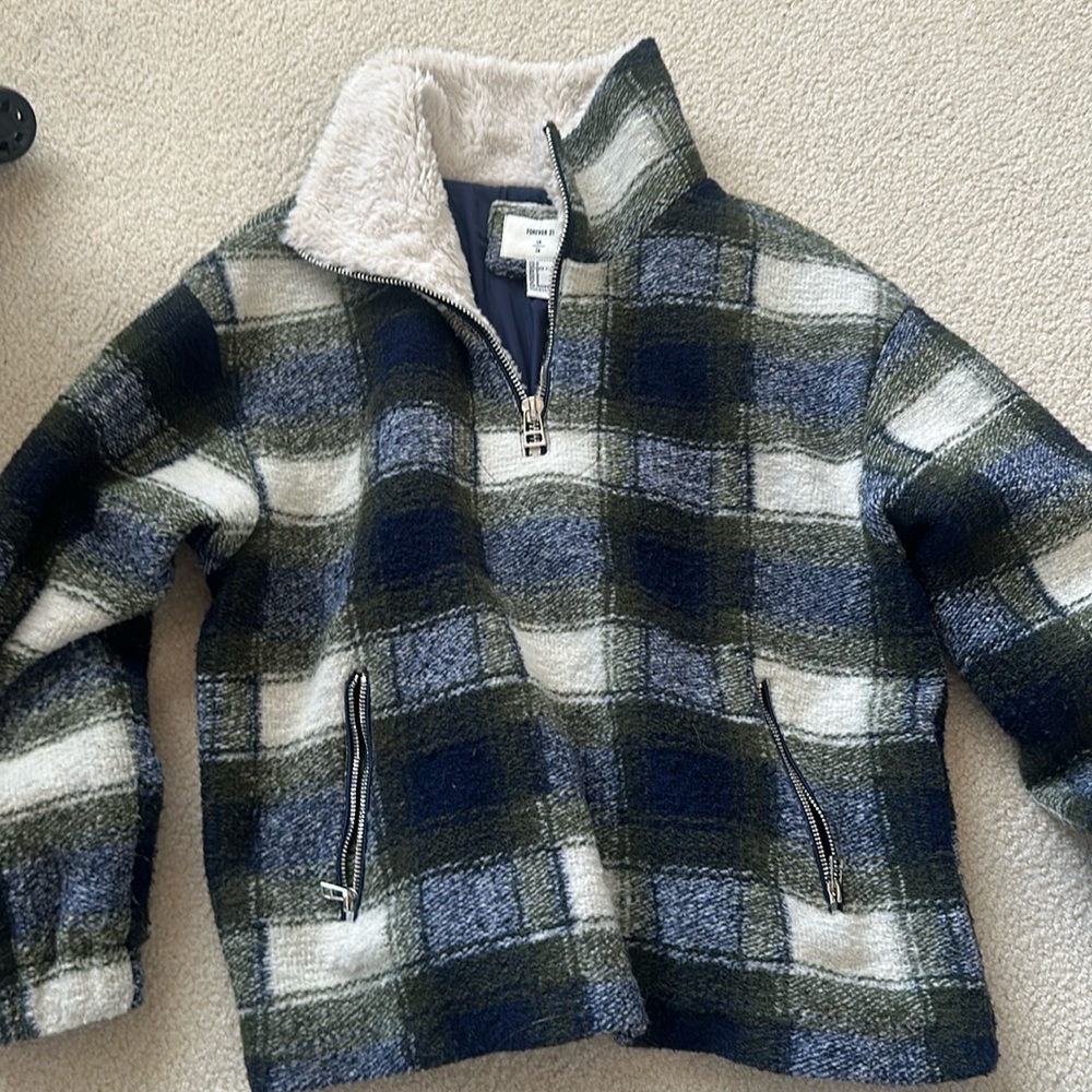 Forever 21 Blue and Green Puffer Jacket